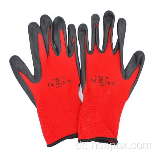 HESPAX Custom 15G Polyester Nitril beschichtete Handschuhe Montage